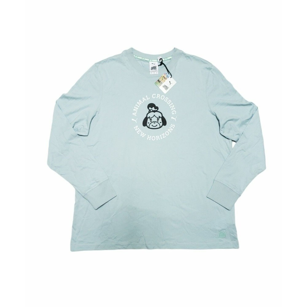 Puma X Animal Crossing New Horizons Sky Blue Long Sleeve Large Shirt 530933 76